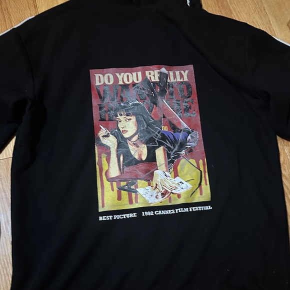Maniere De Voir Black Pulp Fiction Graphic Hoodie size 6 women - Picture 6 of 8